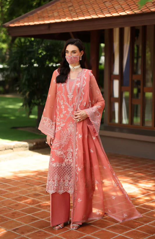 Flossie Naayab by Kuch Khas Embroidered Chiffon Unstitched 3 Piece Suit - K-102 - FLS25NKK - Pink - Festive Collection