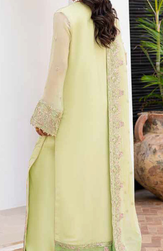 Freesia Noir Embroidered Chiffon Unstitched 3 Piece Suit - FS-50086 Annisa - MNM25FNO - Green - Festive Collection