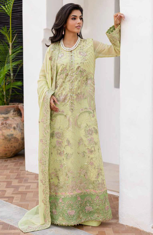 Freesia Noir Embroidered Chiffon Unstitched 3 Piece Suit - FS-50086 Annisa - MNM25FNO - Green - Festive Collection