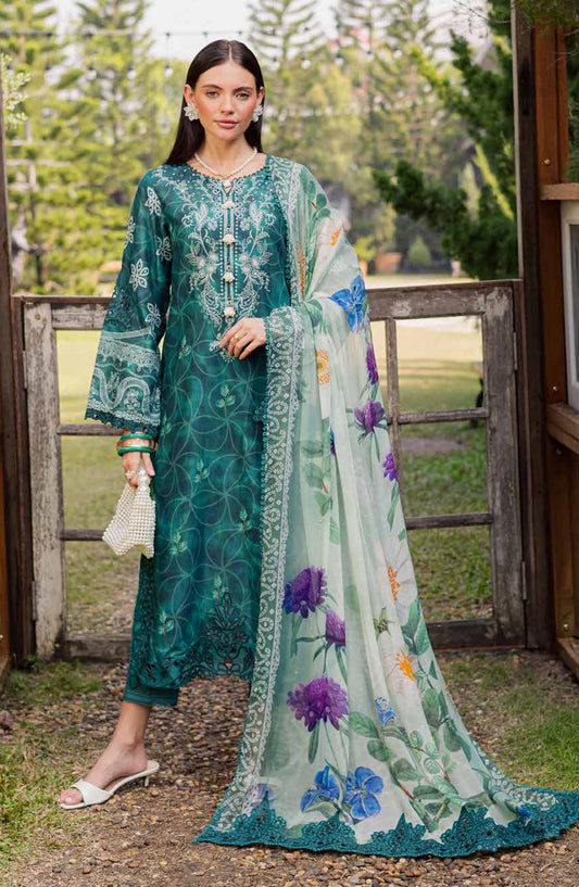 Gardenia by Nureh Embroidered Lawn Unstitched 3 Piece Suit - NSG-210 - NL26GR - Green - Summer Collection