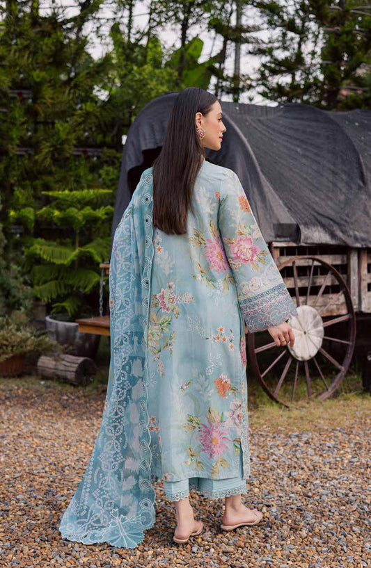 Gardenia by Nureh Embroidered Lawn Unstitched 3 Piece Suit - NSG-209 - NL26GR - Blue - Summer Collection