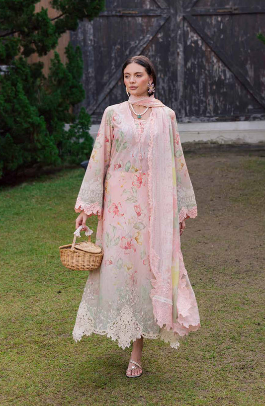 Gardenia by Nureh Embroidered Lawn Unstitched 3 Piece Suit - NSG-208 - NL26GR - Pink - Summer Collection
