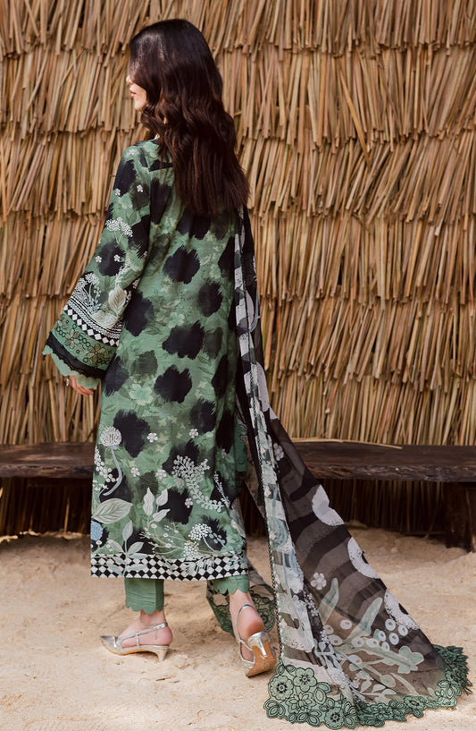 Gardenia by Nureh Embroidered Viscose Slub Linen Unstitched 3 Piece Suit - NWG-86 - NU25GRD - Green - Winter Collection