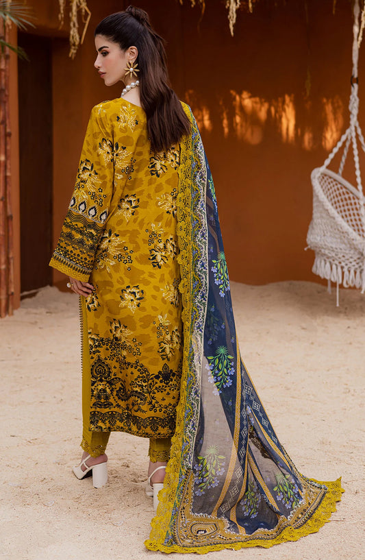 Gardenia by Nureh Embroidered Viscose Slub Linen Unstitched 3 Piece Suit - NWG-87 - NU25GRD - Yellow - Winter Collection