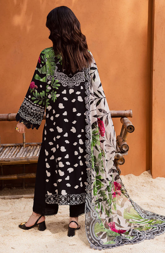 Gardenia by Nureh Embroidered Viscose Slub Linen Unstitched 3 Piece Suit - NWG-90 - NU25GRD - Black - Winter Collection