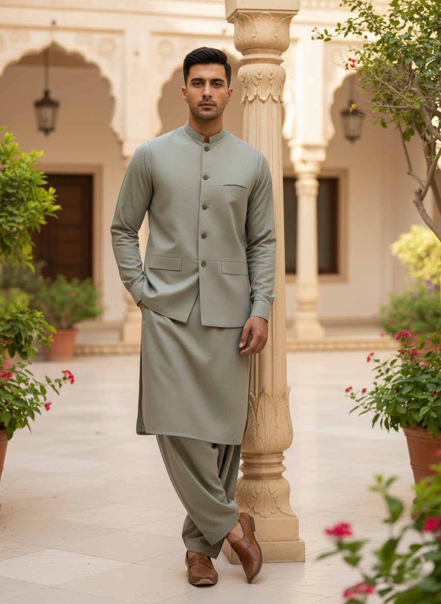 (3 Piece) - Sage Mist Heritage Suit