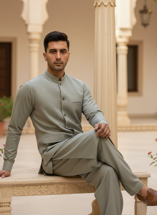 (3 Piece) - Sage Mist Heritage Suit