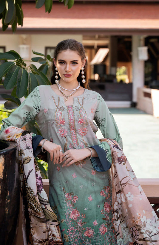 Ghazal by Ramsha Embroidered Lawn Unstitched 3 Piece Suit - G-312 - RM25GHZ3 - Blue - Summer Collection