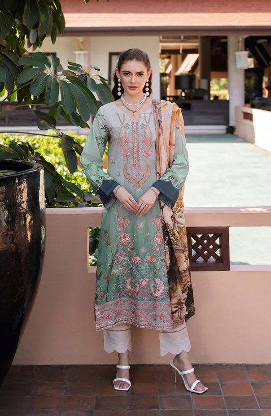 Ghazal by Ramsha Embroidered Lawn Unstitched 3 Piece Suit - G-312 - RM25GHZ3 - Blue - Summer Collection