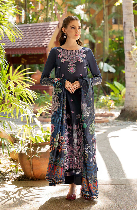 Ghazal by Ramsha Embroidered Lawn Unstitched 3 Piece Suit - G-309 - RM25GHZ3 - Black - Summer Collection