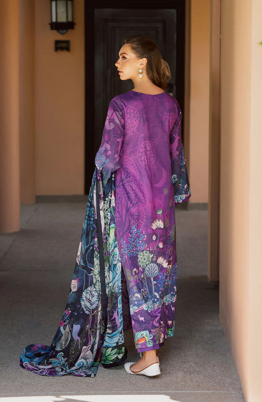 Ghazal by Ramsha Embroidered Lawn Unstitched 3 Piece Suit - G-305 - RM25GHZ3 - Purple - Summer Collection