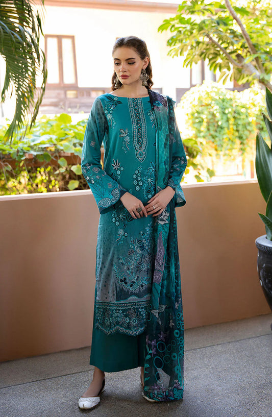 Ghazal by Ramsha Embroidered Lawn Unstitched 3 Piece Suit - G-302 - RM25GHZ3 - Green - Summer Collection