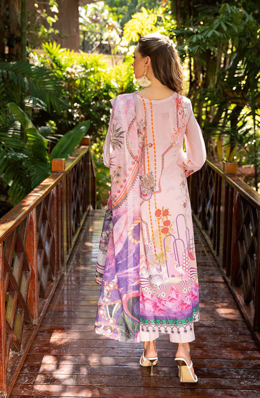 Ghazal by Ramsha Embroidered Lawn Unstitched 3 Piece Suit - G-301 - RM25GHZ3 - Pink - Summer Collection