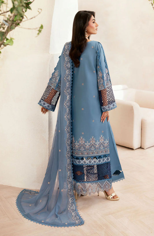 Ghazal by Ramsha Embroidered Lawn Unstitched 3 Piece Suit - G-407 - RM25GHZ4 - Blue - Summer Collection
