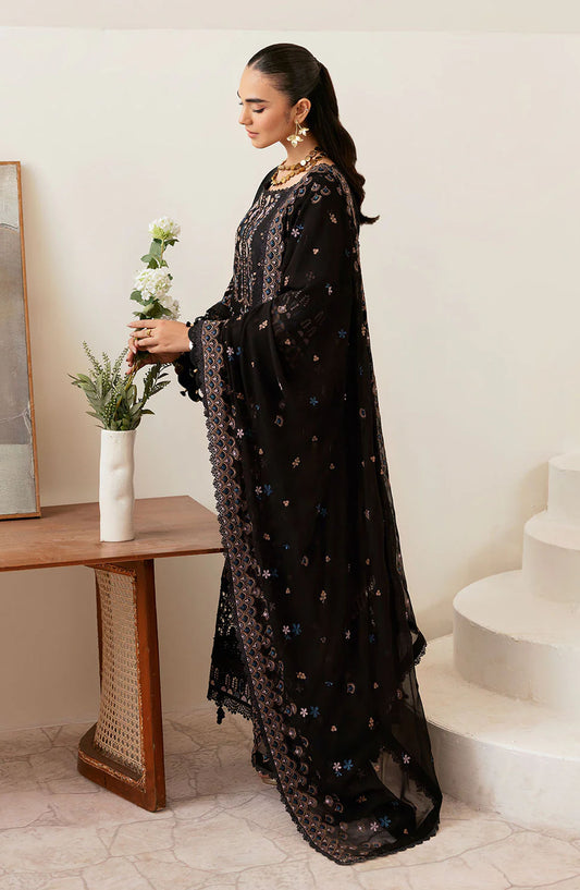Ghazal by Ramsha Embroidered Lawn Unstitched 3 Piece Suit - G-406 - RM25GHZ4 - Black - Summer Collection
