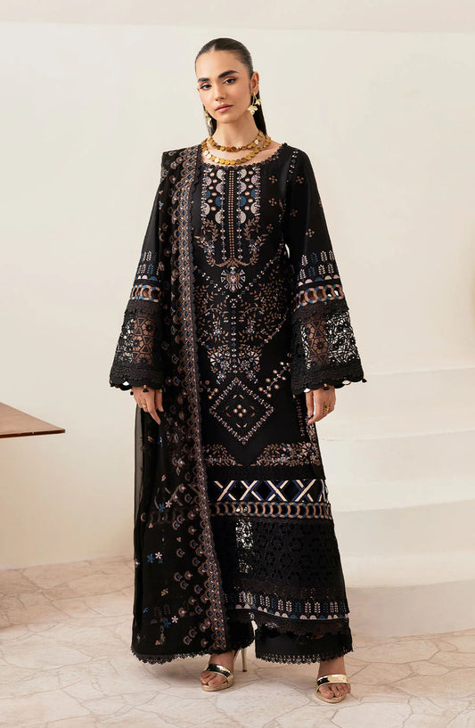 Ghazal by Ramsha Embroidered Lawn Unstitched 3 Piece Suit - G-406 - RM25GHZ4 - Black - Summer Collection