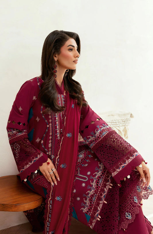 Ghazal by Ramsha Embroidered Lawn Unstitched 3 Piece Suit - G-403 - RM25GHZ4 - Red - Summer Collection