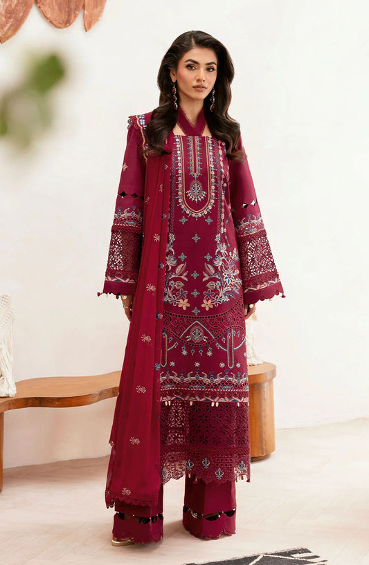 Ghazal by Ramsha Embroidered Lawn Unstitched 3 Piece Suit - G-403 - RM25GHZ4 - Red - Summer Collection