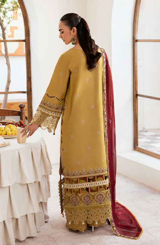 Ghazal by Ramsha Embroidered Lawn Unstitched 3 Piece Suit - G-402 - RM25GHZ4 - Mustard - Summer Collection