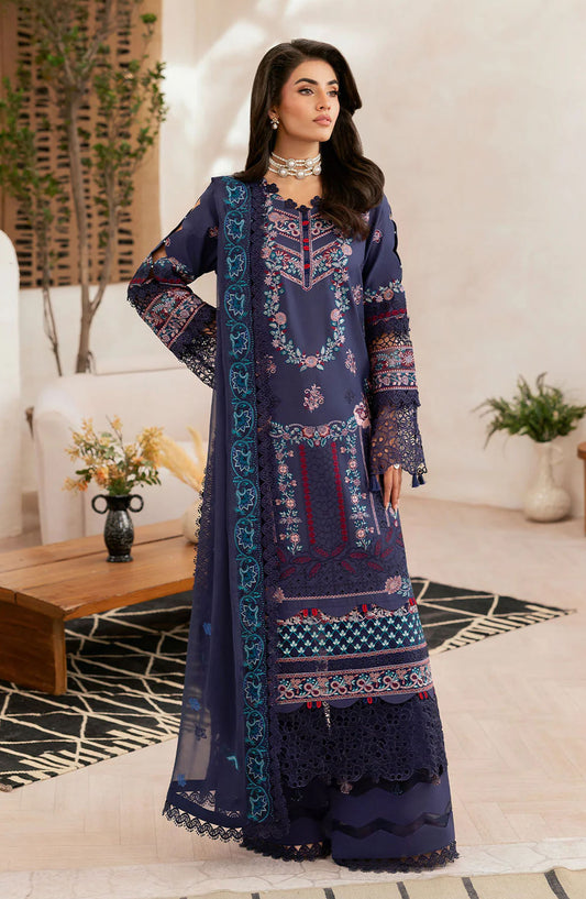 Ghazal by Ramsha Embroidered Lawn Unstitched 3 Piece Suit - G-401 - RM25GHZ4 - Blue - Summer Collection