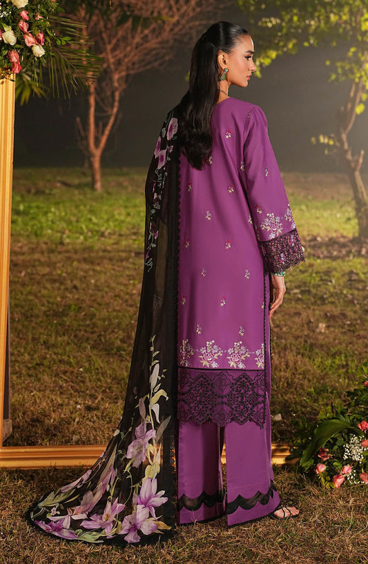 Ghazal by Ramsha Luxury Embroidered Lawn Unstitched 3 Piece Suit - G-607 - RM26GZL - Purple - Summer Collection