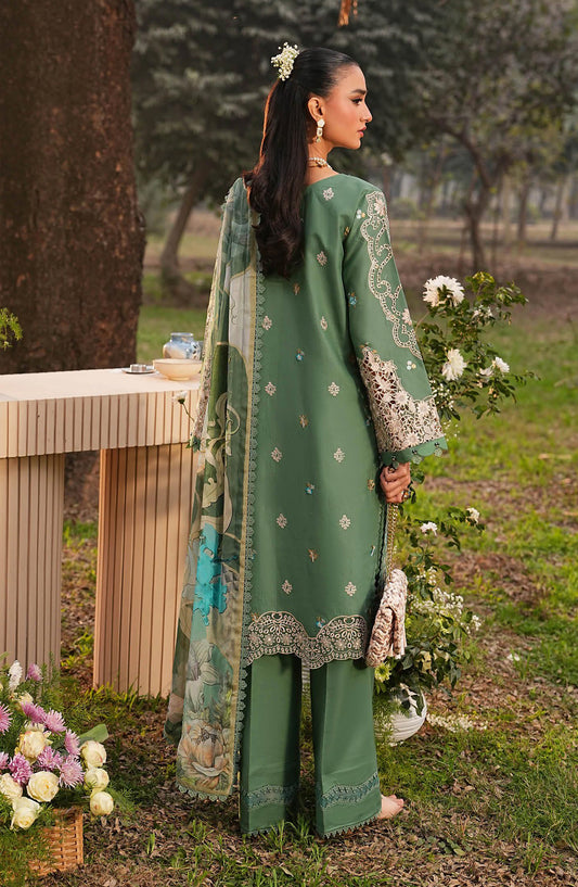 Ghazal by Ramsha Luxury Embroidered Lawn Unstitched 3 Piece Suit - G-604 - RM26GZL - Green - Summer Collection