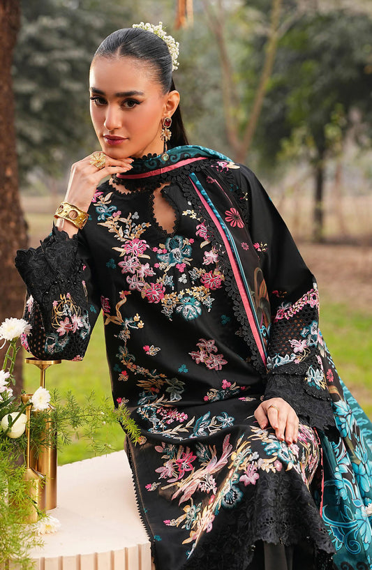 Ghazal by Ramsha Luxury Embroidered Lawn Unstitched 3 Piece Suit - G-603 - RM26GZL - Black - Summer Collection