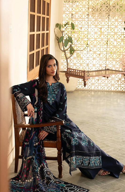 Ghazal by Ramsha Embroidered Lawn Unstitched 3 Piece Suit - G-709 - RM26ZAL - Blue - Summer Collection