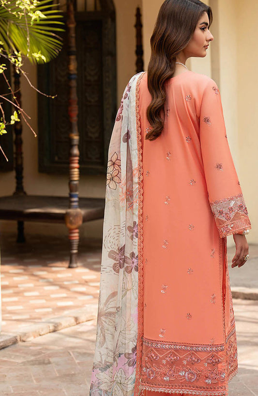 Ghazal by Ramsha Embroidered Lawn Unstitched 3 Piece Suit - G-706 - RM26ZAL - Orange - Summer Collection