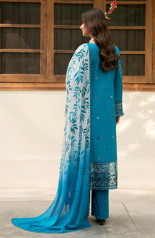 Ghazal by Ramsha Embroidered Lawn Unstitched 3 Piece Suit - G-702 - RM26ZAL - Blue - Summer Collection