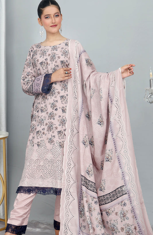 Gul-e-Noor by Shaista Digital Print & Embroidered Marina Unstitched 3 Piece Suit - D-08 - SHS25GLN - Light Purple - Winter Collection