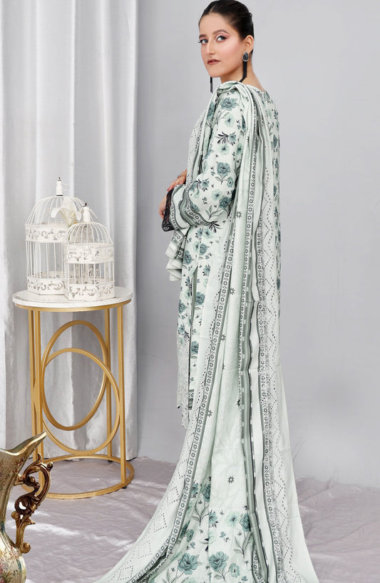 Gul-e-Noor by Shaista Digital Print & Embroidered Marina Unstitched 3 Piece Suit - D-03 - SHS25GLN - Light Green - Winter Collection