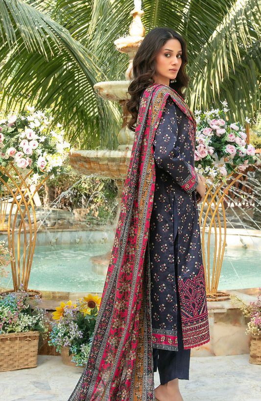 Gul Bahaar by Tawakkal Fabrics Embroidered Lawn Unstitched 3 Piece Suit - D-2784 - TF26GB - Blue - Summer Collection