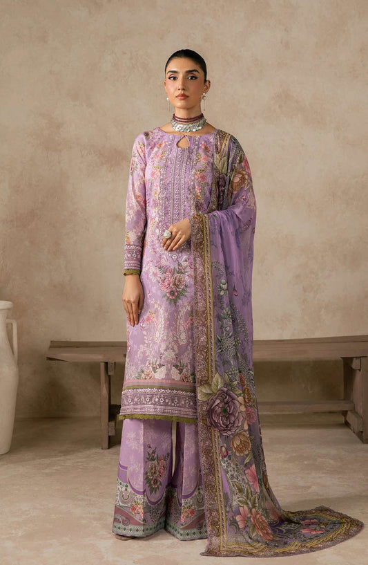 Gulaal Syra Embroidered Lawn Unstitched 3 Piece Suit - Nerine - GUL26SYR - Purple - Summer Collection