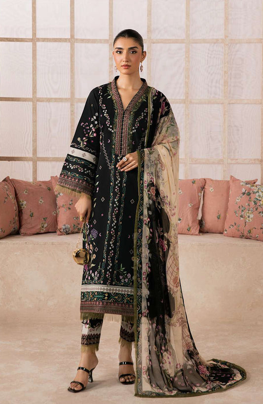 Gulaal Syra Embroidered Lawn Unstitched 3 Piece Suit - Elina - GUL26SYR - Black - Summer Collection