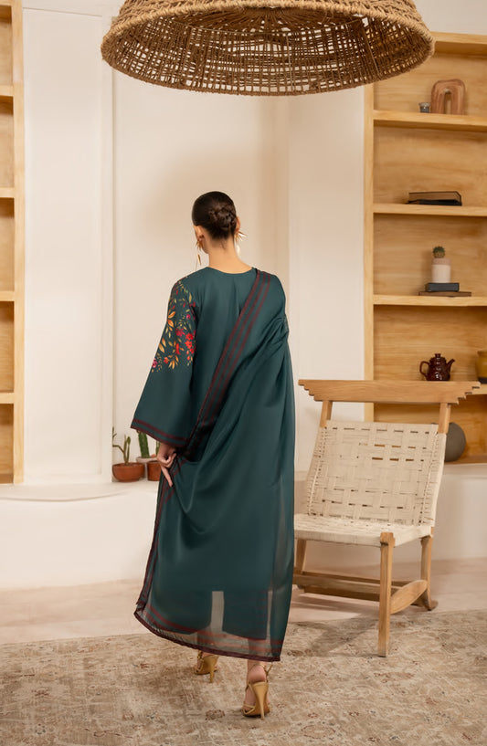 Gul e Jana by Casual Lite Premium Printed Silk Viscose Stitched 3 Piece Suit - Verdant Bloom - CL25GLJ - Green - Casual Collection