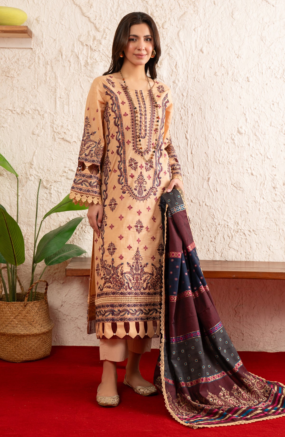 Gulmohar by Johra Embroidered Lawn Unstitched 3 Piece Suit - JS-173 - JH26GLM - Pink - Summer Collection
