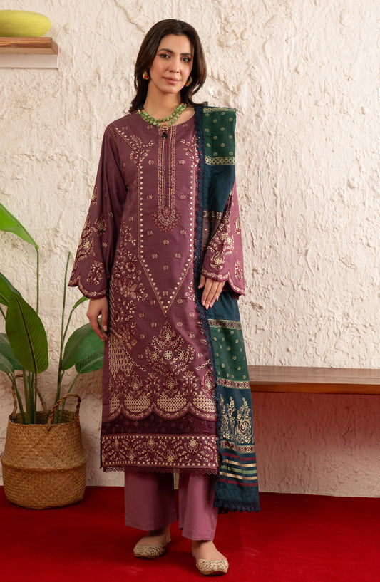Gulmohar by Johra Embroidered Lawn Unstitched 3 Piece Suit - JS-174 - JH26GLM - Purple - Summer Collection