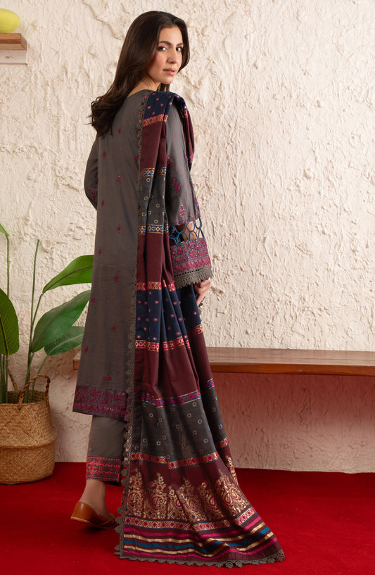 Gulmohar by Johra Embroidered Lawn Unstitched 3 Piece Suit - JS-171 - JH26GLM - Grey - Summer Collection