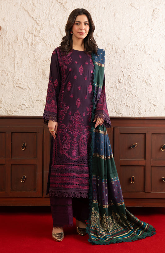 Gulmohar by Johra Embroidered Lawn Unstitched 3 Piece Suit - JS-170 - JH26GLM - Purple - Summer Collection