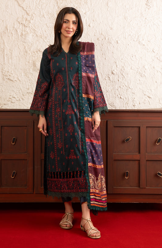 Gulmohar by Johra Embroidered Lawn Unstitched 3 Piece Suit - JS-169 - JH26GLM - Blue - Summer Collection
