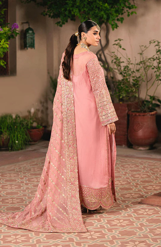 Gulnaar by Freesia Embroidered Chiffon Unstitched 3 Piece Suit - SASHA - FSU5658 - FS25GLN - Pink - Luxury Collection