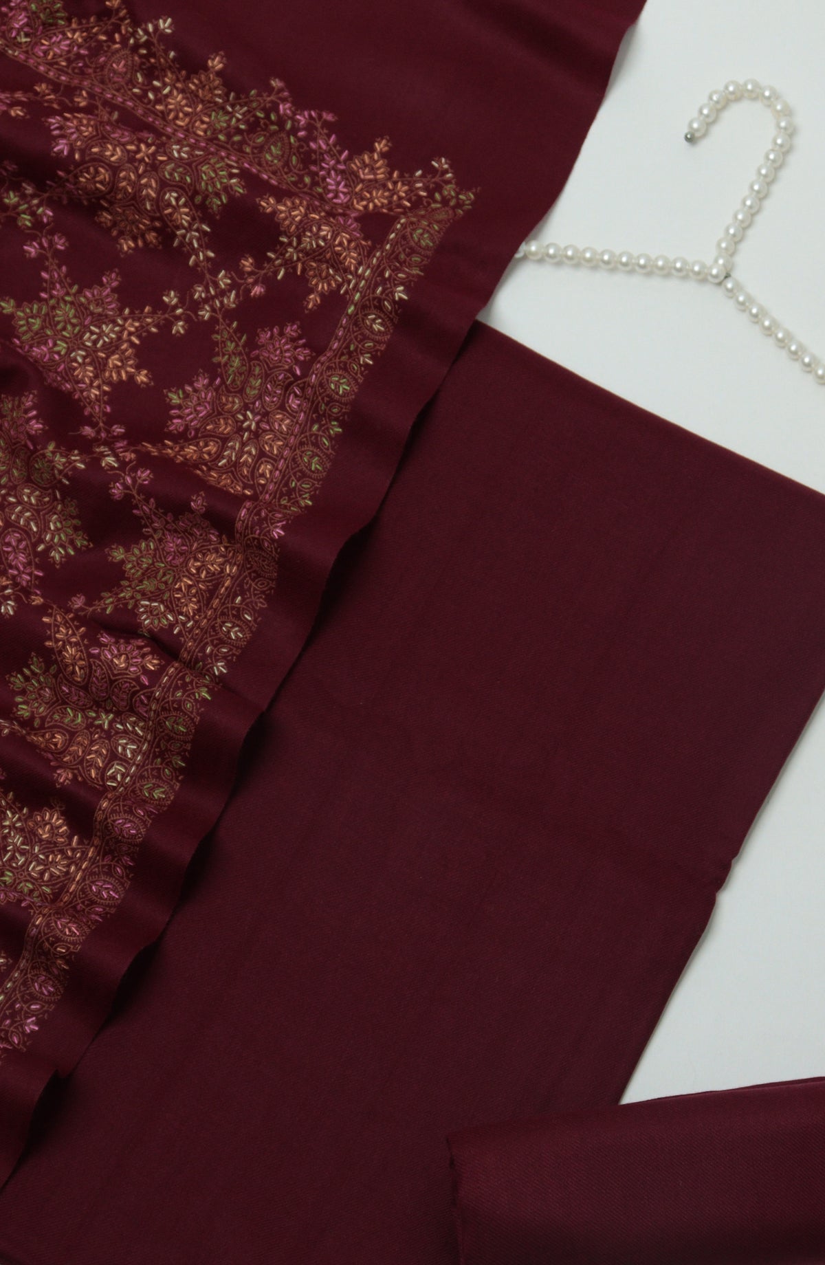 Gulposh by Amna Khadija Pashmina Unstitched 3 Piece Suit - D-03 - AM26GPM - Maroon - Winter Collection