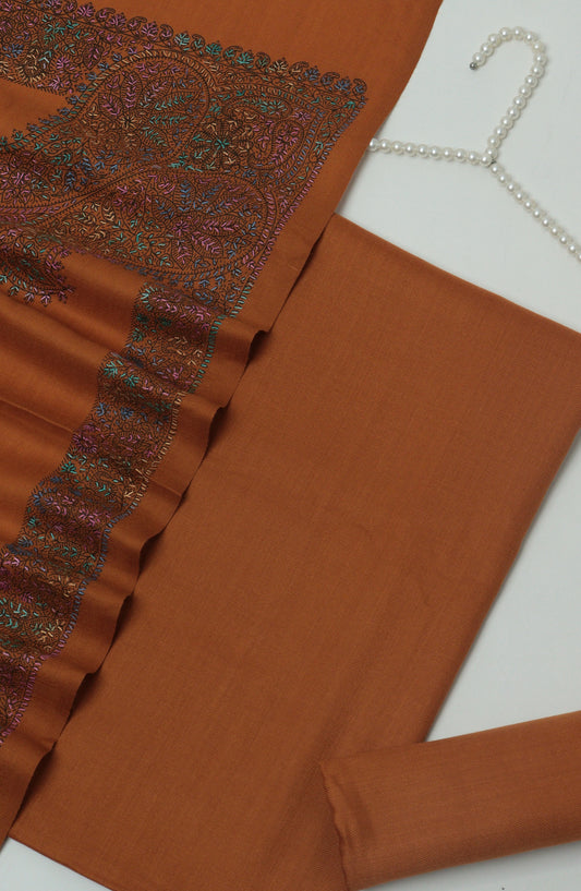 Gulposh by Amna Khadija Pashmina Unstitched 3 Piece Suit - D-04 - AM26GPM - Rust - Winter Collection