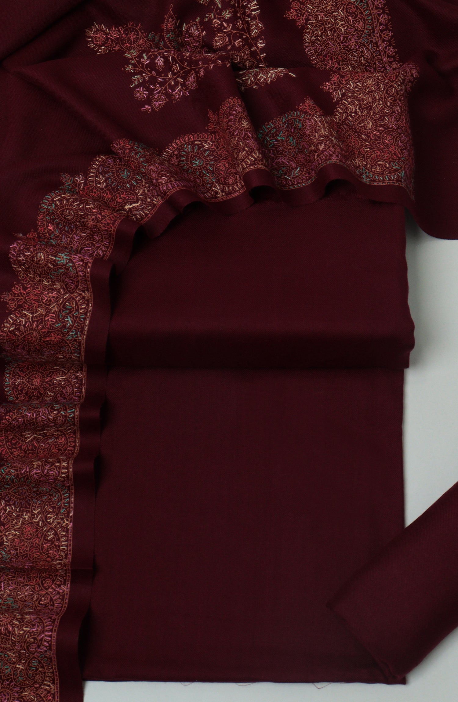 Gulposh by Amna Khadija Pashmina Unstitched 3 Piece Suit - D-06 - AM26GPM - Maroon - Winter Collection
