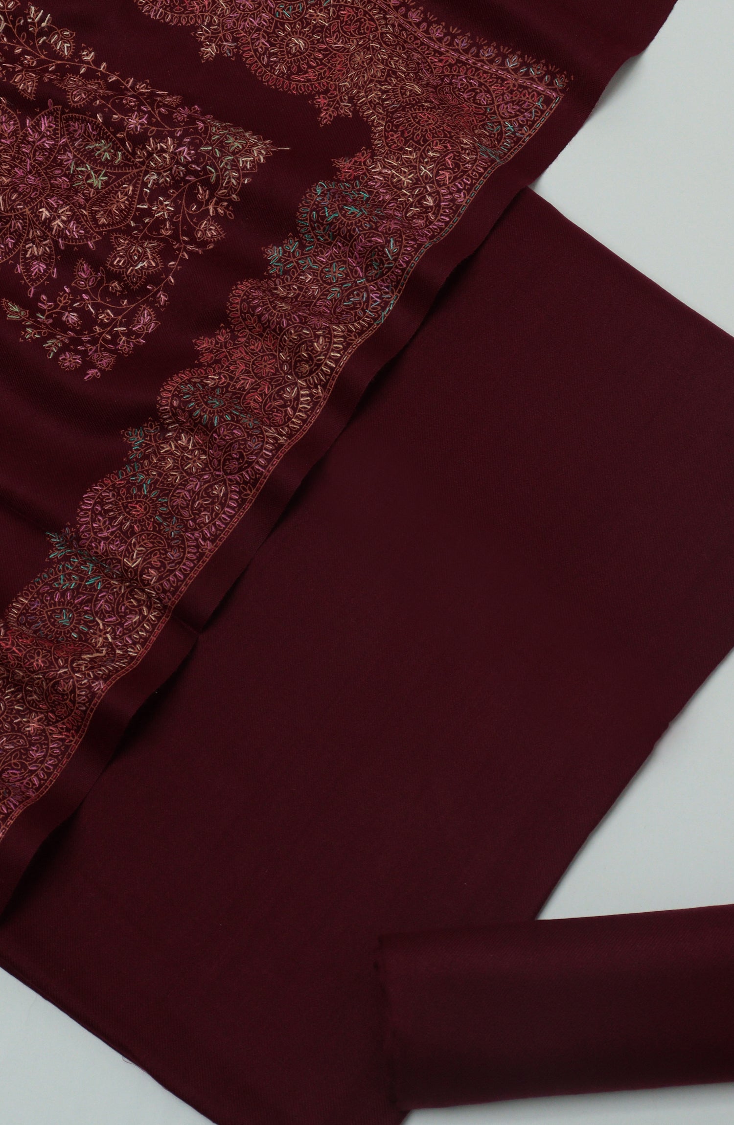 Gulposh by Amna Khadija Pashmina Unstitched 3 Piece Suit - D-06 - AM26GPM - Maroon - Winter Collection