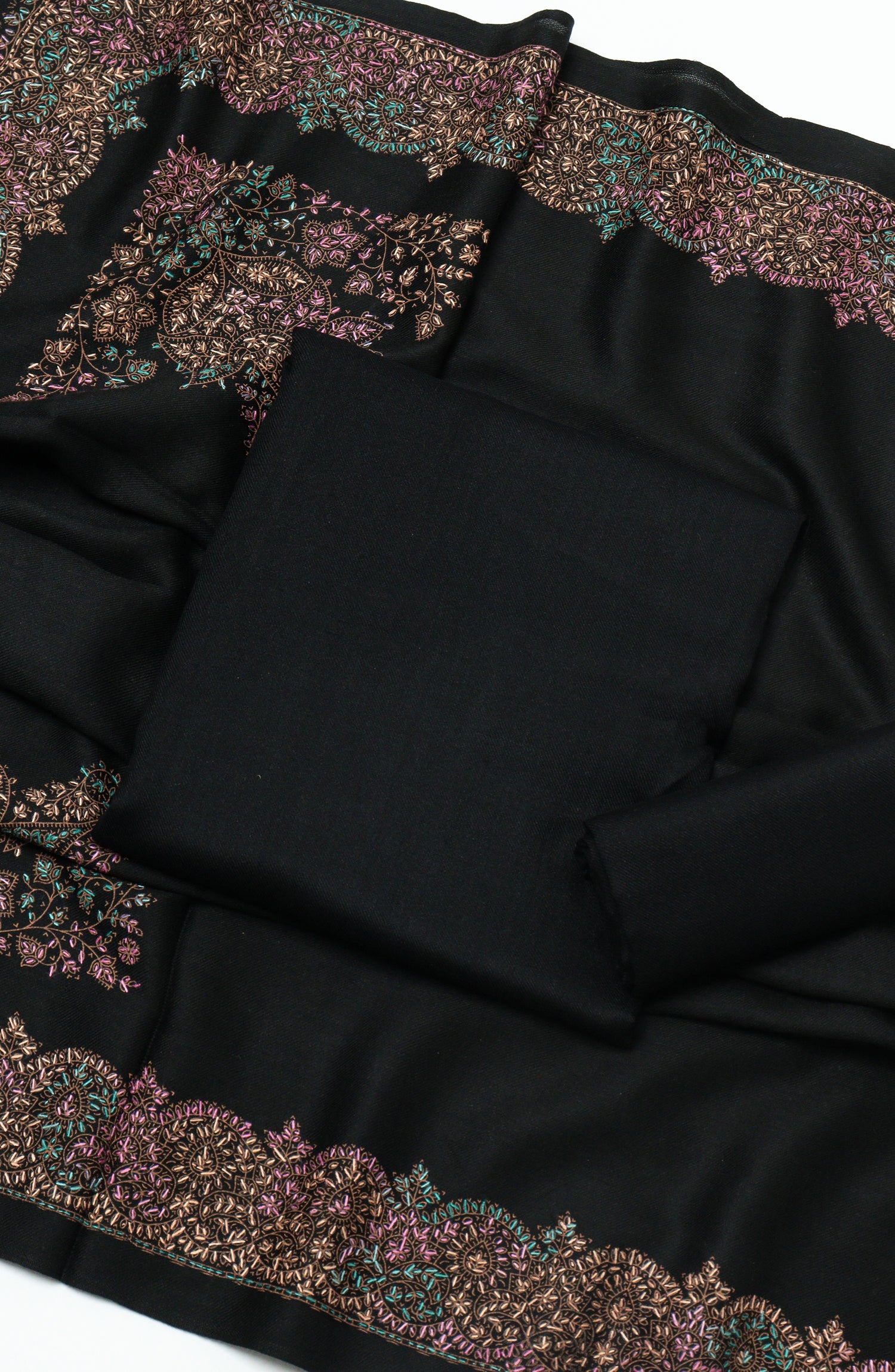 Gulposh by Amna Khadija Pashmina Unstitched 3 Piece Suit - D-08 - AM26GPM - Black - Winter Collection