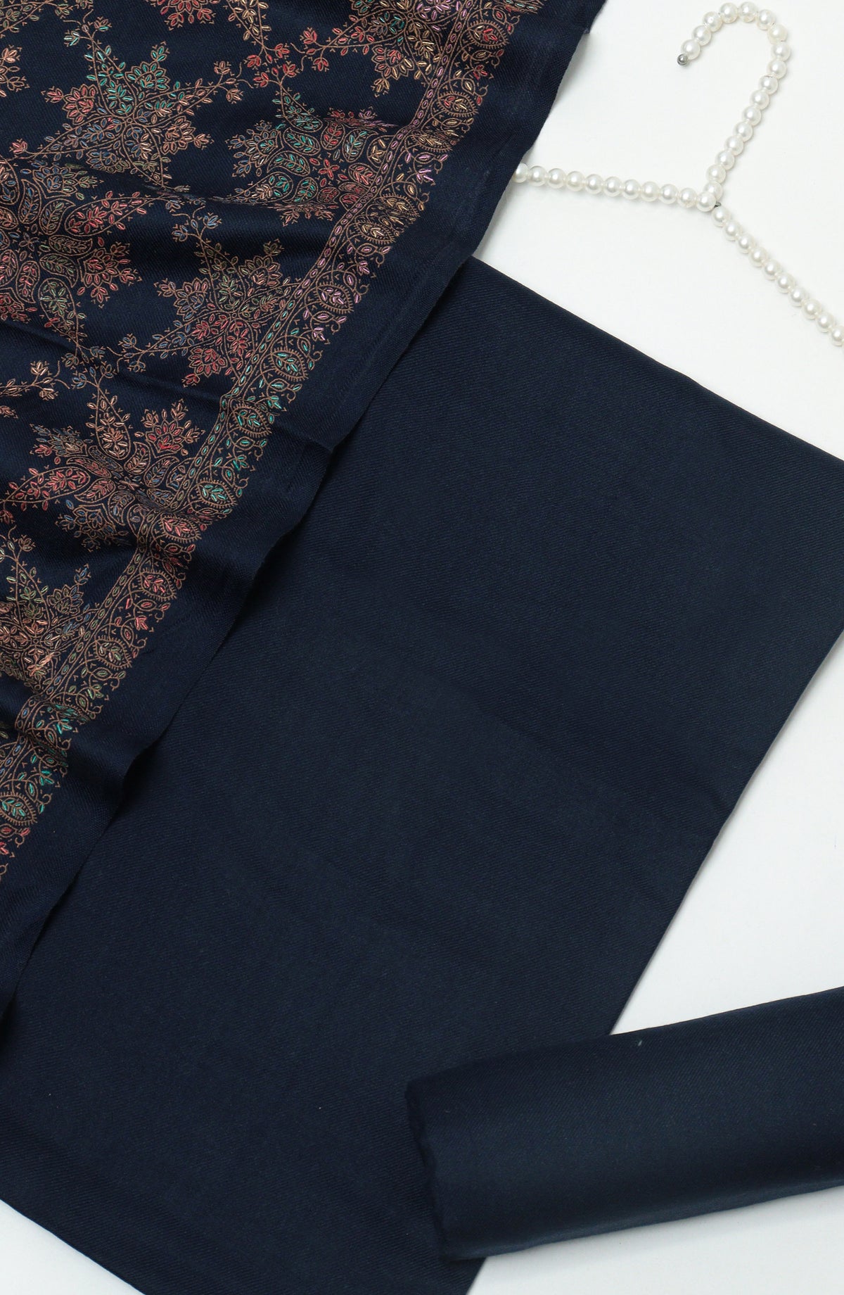 Gulposh by Amna Khadija Pashmina Unstitched 3 Piece Suit - D-10 - AM26GPM - Blue - Winter Collection