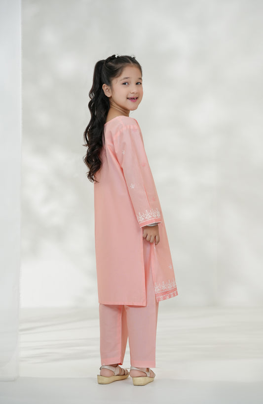 Souffle Guriya by Amna Khadija Embroidered Cotton Stitched 2 Piece Suit - SGF-12 - AM25SOFG - Pink - Summer Girls Collection