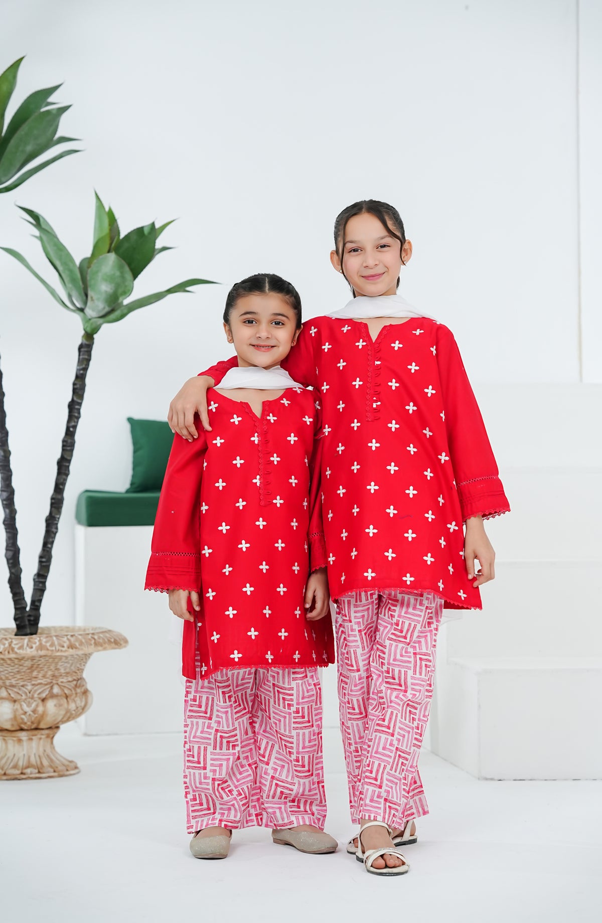 Gurya Shernaz Raya by Amna Khadija Embroidered Cotton Stitched 3 Piece Suit - GSRE-05 - AM26GSRE - Red - Festive Collection